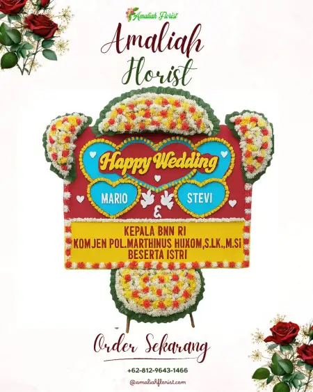 Papan Bunga Pernikahan Mindahan